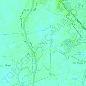 Mapa topográfico Iba-Ibayo, altitude, relevo