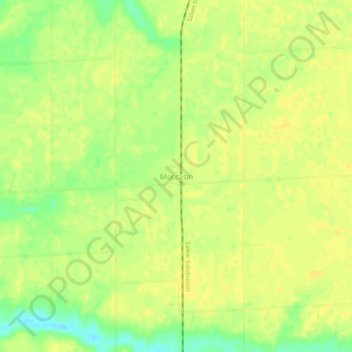 Mapa topográfico Moccasin, altitude, relevo