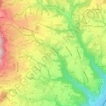 Mapa topográfico Les Cabanes, altitude, relevo