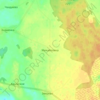 Mapa topográfico Mikhaylovka, altitude, relevo