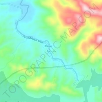 Mapa topográfico Tahuin, altitude, relevo