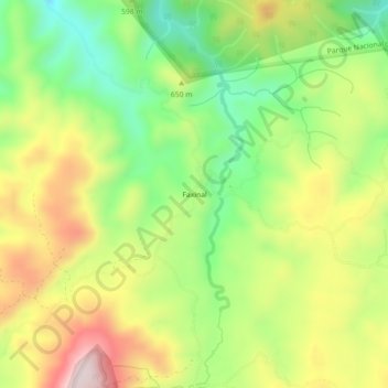 Mapa topográfico Faxinal, altitude, relevo