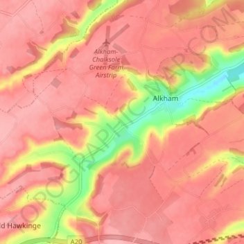Mapa topográfico South Alkham, altitude, relevo
