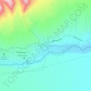 Mapa topográfico Blanco Encalada, altitude, relevo