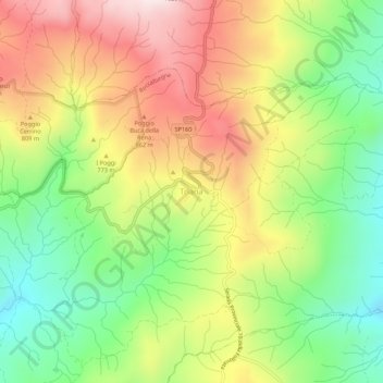 Mapa topográfico Triana, altitude, relevo