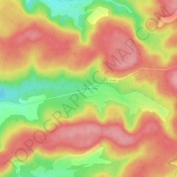 Mapa topográfico Le Bas du Rang, altitude, relevo