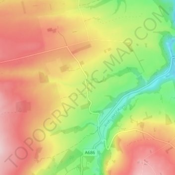 Mapa topográfico Whitfield, altitude, relevo