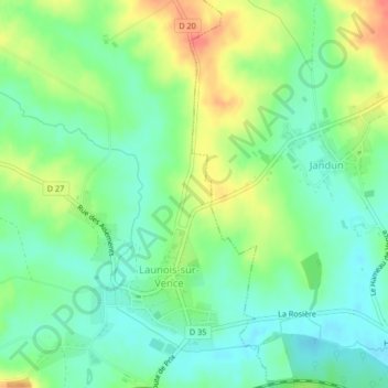 Mapa topográfico Chemin du Calvaire, altitude, relevo