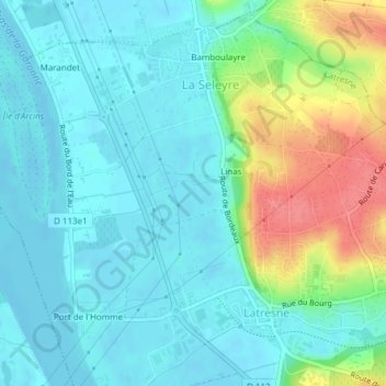 Mapa topográfico Saint-Julien, altitude, relevo