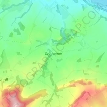 Mapa topográfico Coundmoor, altitude, relevo
