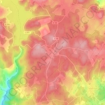 Mapa topográfico L'Arbre du Renard, altitude, relevo