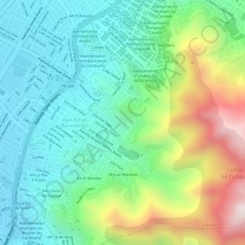 Mapa topográfico 82B, altitude, relevo