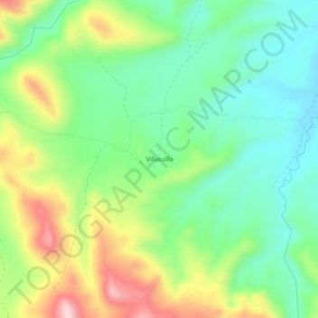 Mapa topográfico Villacollo, altitude, relevo