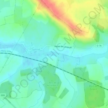 Mapa topográfico La Panne, altitude, relevo