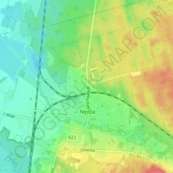 Mapa topográfico Rogol, altitude, relevo
