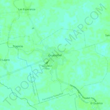 Mapa topográfico Guayabal, altitude, relevo