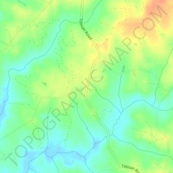 Mapa topográfico Cedar Grove, altitude, relevo