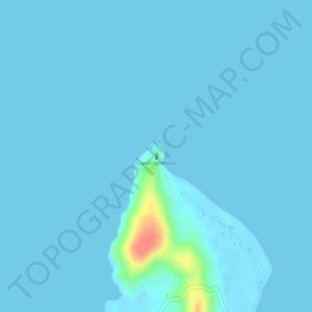 Mapa topográfico Capul Lighthouse, altitude, relevo