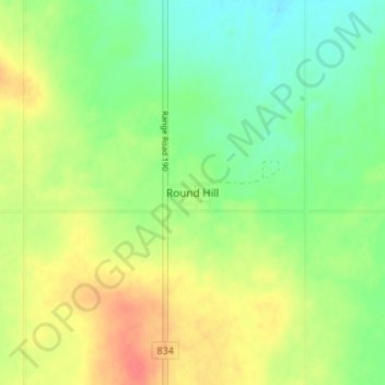 Mapa topográfico Round Hill, altitude, relevo
