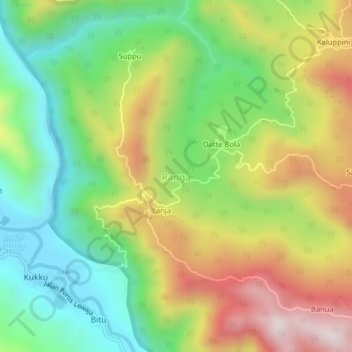 Mapa topográfico Ranga, altitude, relevo