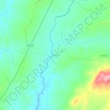 Mapa topográfico Águas, altitude, relevo