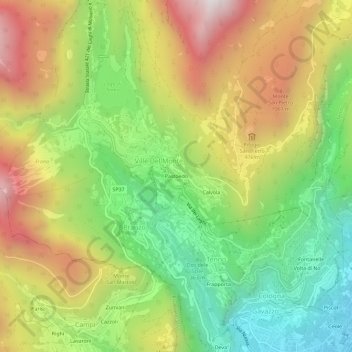 Mapa topográfico Pastoedo, altitude, relevo