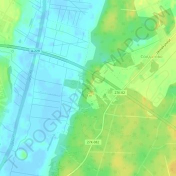 Mapa topográfico 17.9, altitude, relevo