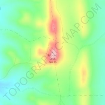 Mapa topográfico Mount Lock, altitude, relevo