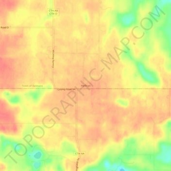 Mapa topográfico Heffron, altitude, relevo