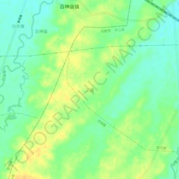 Mapa topográfico 三塘, altitude, relevo
