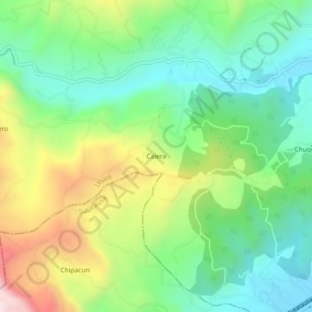 Mapa topográfico Calera, altitude, relevo