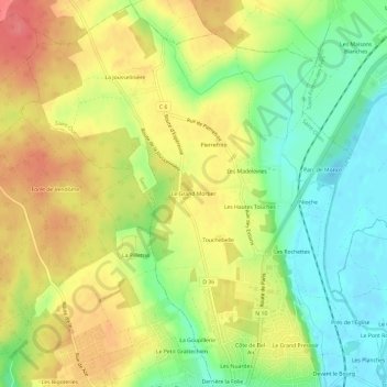 Mapa topográfico Le Grand Mortier, altitude, relevo