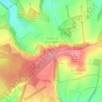 Mapa topográfico Withering Corner, altitude, relevo