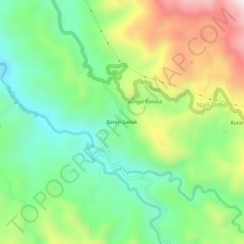 Mapa topográfico Bateh Sariak, altitude, relevo