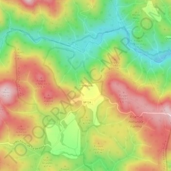 Mapa topográfico Il Belagaio, altitude, relevo