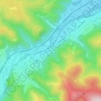 Mapa topográfico Steinbach, altitude, relevo