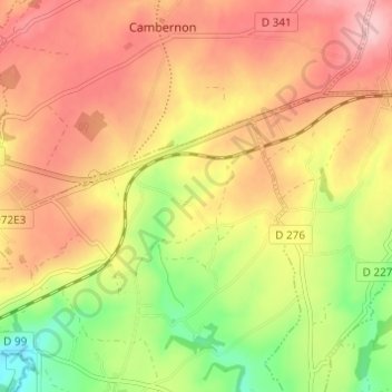 Mapa topográfico L'Hôtel Haye, altitude, relevo