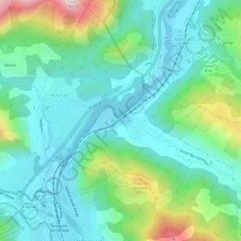 Mapa topográfico Bompas, altitude, relevo