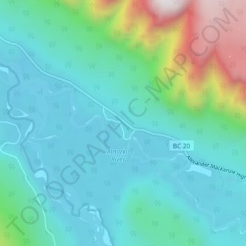 Mapa topográfico Stuie, altitude, relevo