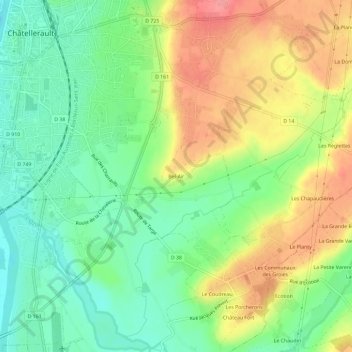 Mapa topográfico Bel-Air, altitude, relevo