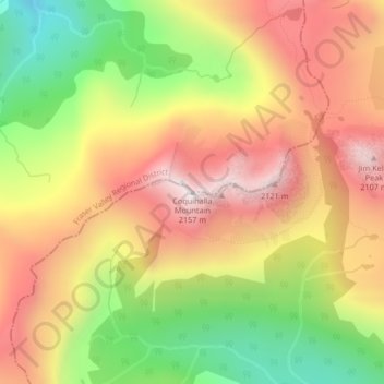 Mapa topográfico Coquihalla Mountain, altitude, relevo