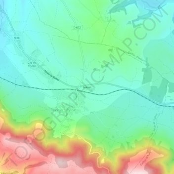 Mapa topográfico Grèzes, altitude, relevo