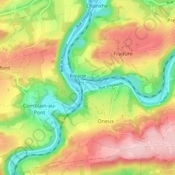 Mapa topográfico Pont-de-Sçay, altitude, relevo