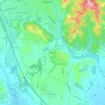 Mapa topográfico Villafredda, altitude, relevo
