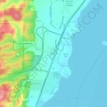 Mapa topográfico Mossville, altitude, relevo
