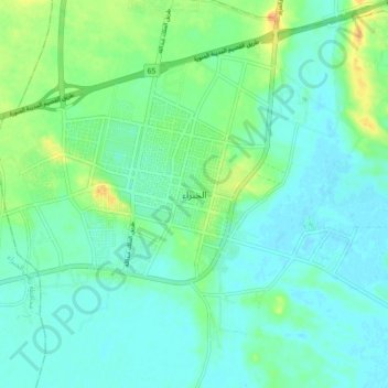 Mapa topográfico Al Khabra, altitude, relevo