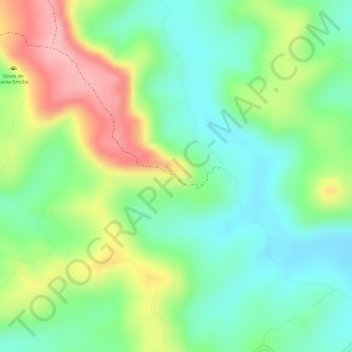 Mapa topográfico Pedra do Chapéu, altitude, relevo