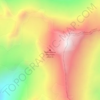 Mapa topográfico Silverthrone Mountain, altitude, relevo