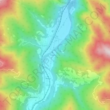 Mapa topográfico Pianchiosso, altitude, relevo