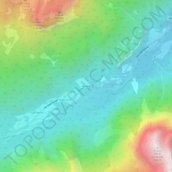 Mapa topográfico Tornede, altitude, relevo